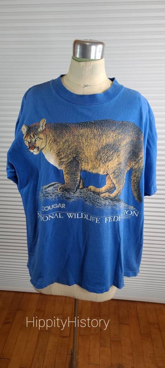 1990 'Cougar' Large T-Shirt. National Wildlife Fed