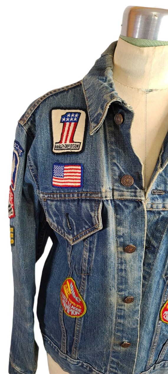 Levis Vintage Big E Jacket W/ Harley Davidson Pat… - image 5