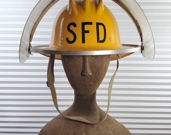 Vintage Stephenson Fire Department Helmet With Functional Face Shield. Become A Firefighter Without The Training. Cosplay Style Fashion.