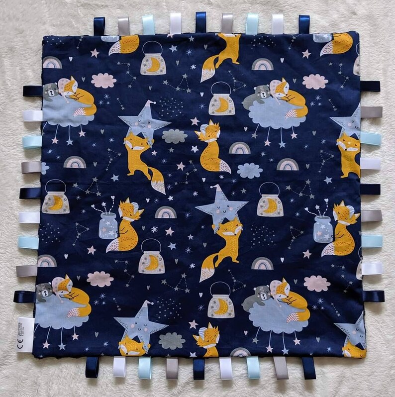 Babyhug 100% Cotton Knit Fox Print Cap - Navy Blue main image 1