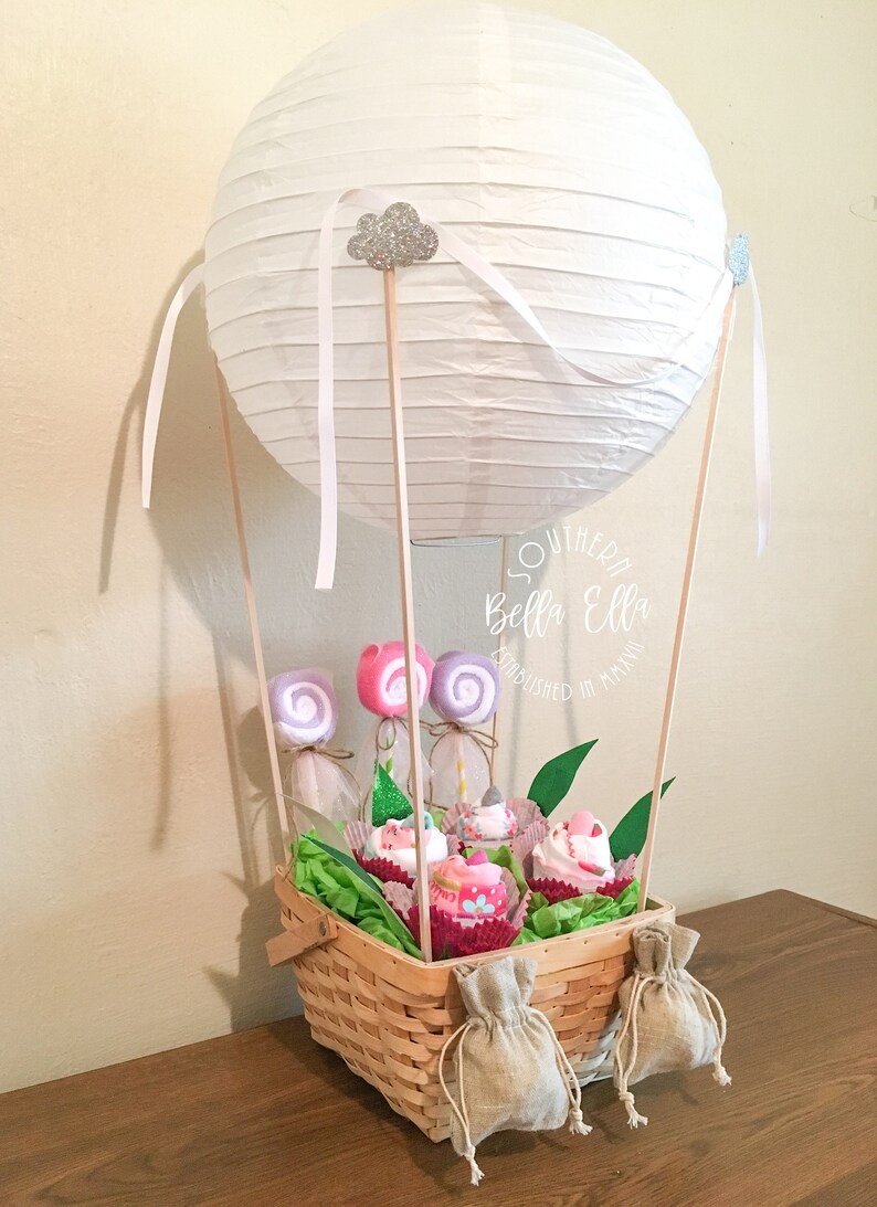 Hot Air Balloon Gift Basket Baby Shower Gift Centerpiece Etsy