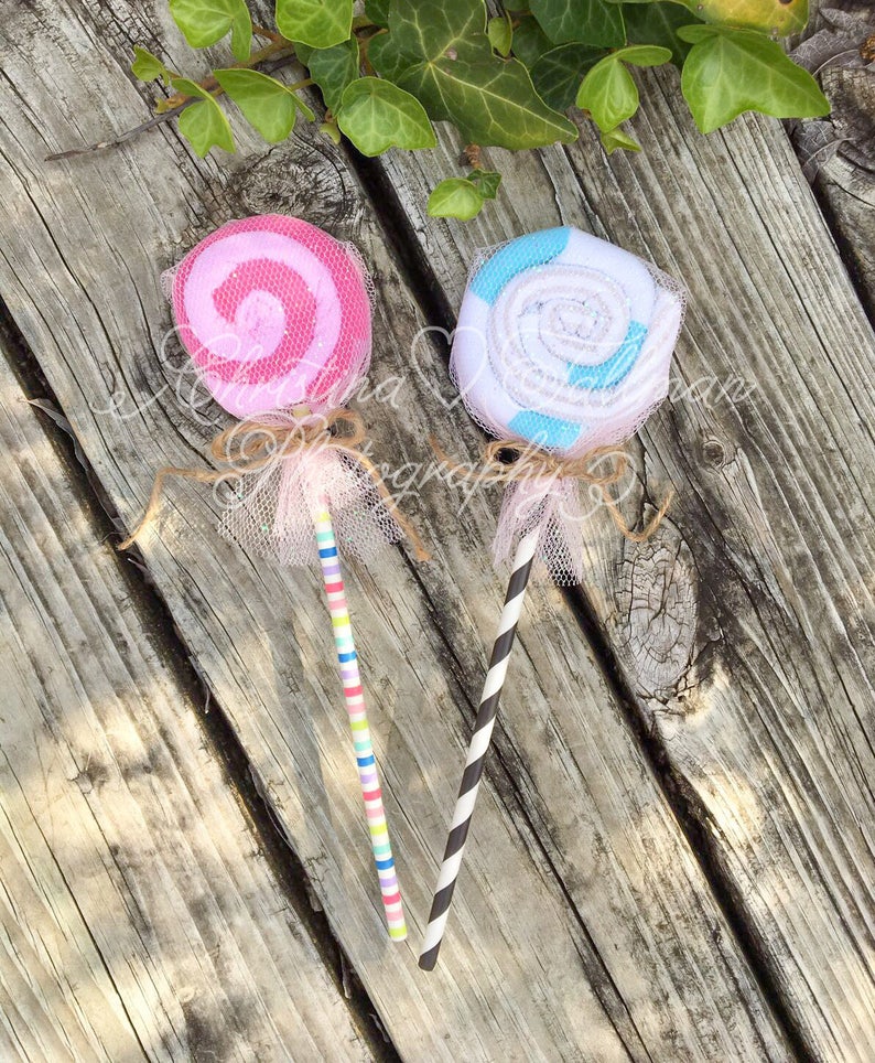 Baby Washcloth Lollipops Gift 2 Lollipops Etsy