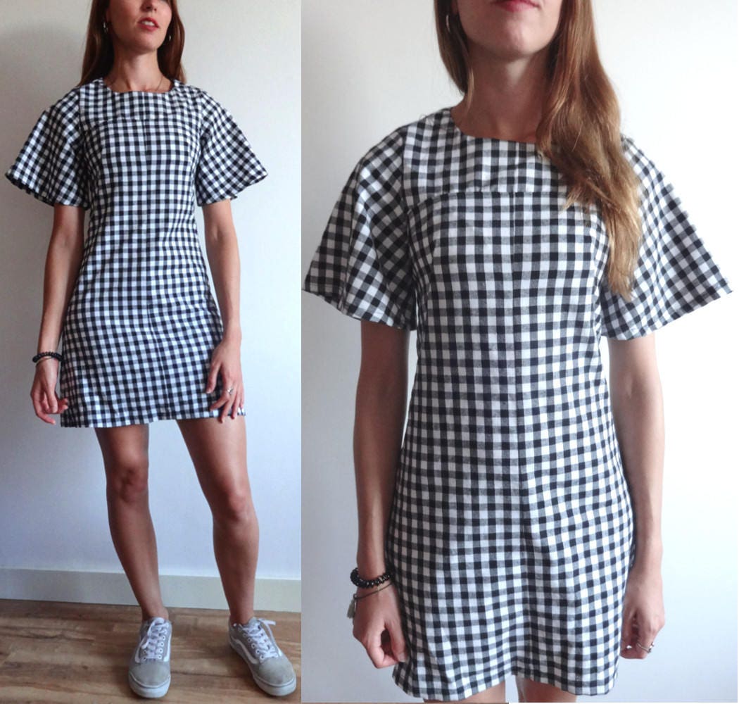 gingham shift dress
