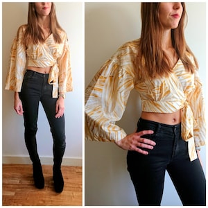 Liberty Print Wrap Top Size 8