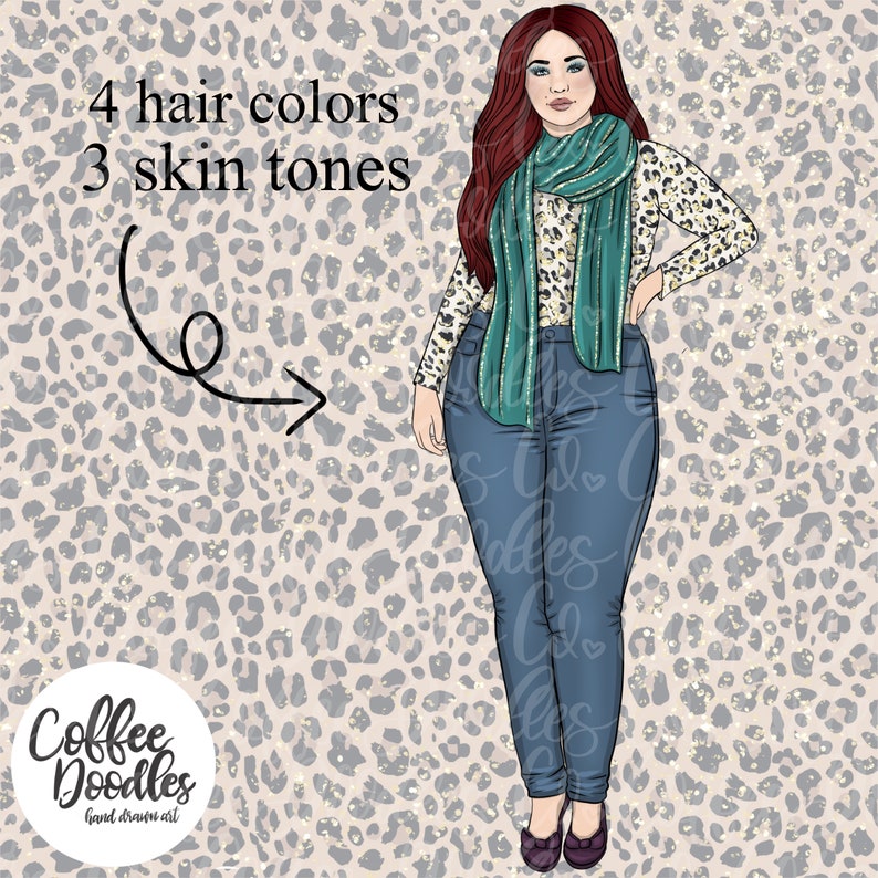 Bold City Chic Collection Inspired Inspired Clipart Fashion Girl Clip Art Illustration Planner Stickers Digital Artwork Planner