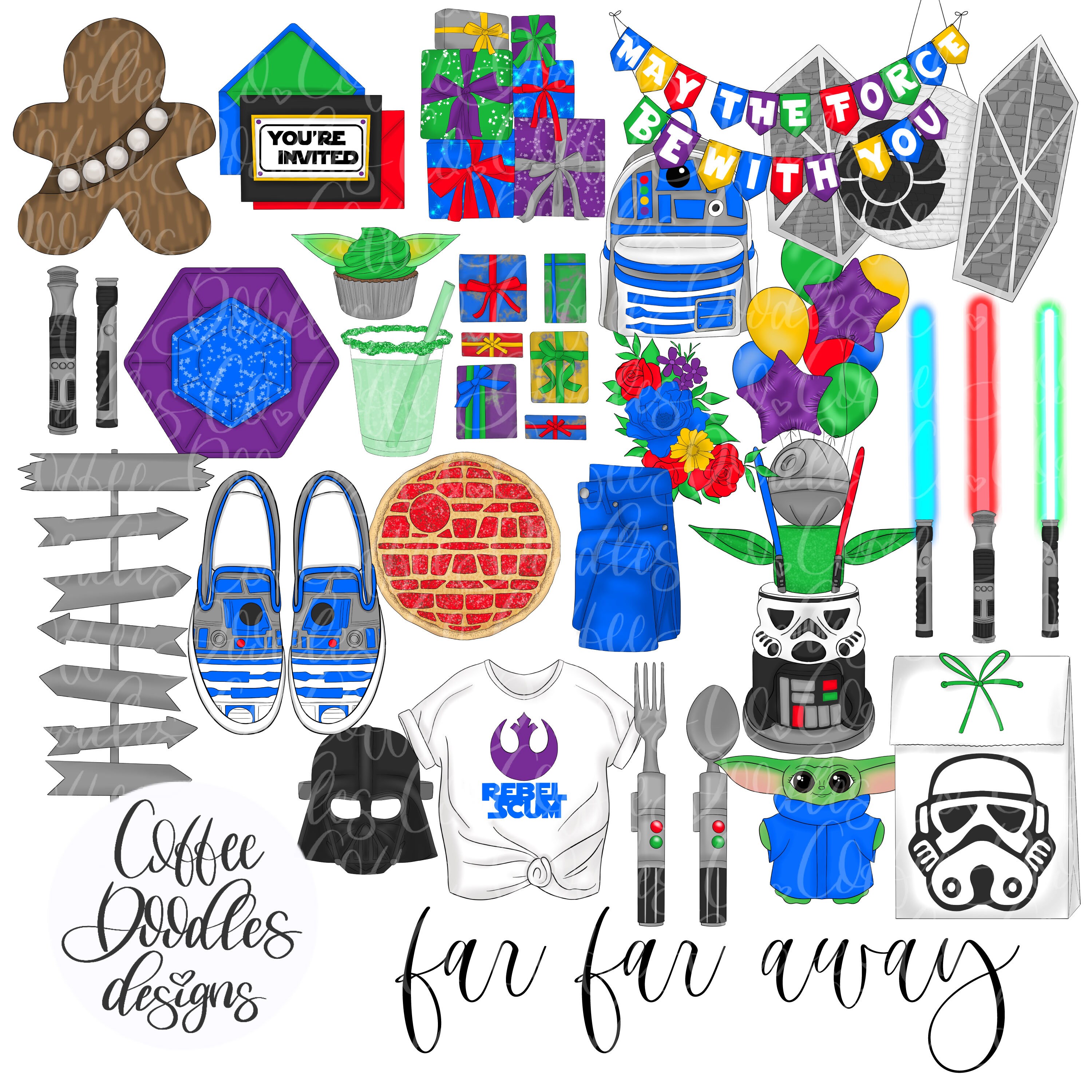 Far Far Away Bold Inspired Clipart Fashion Girl Clip Art Etsy