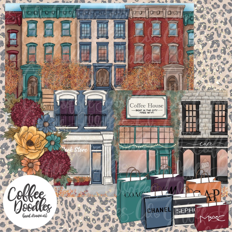 Bold City Chic Collection Inspired Inspired Clipart Fashion Girl Clip Art Illustration Planner Stickers Digital Artwork Planner