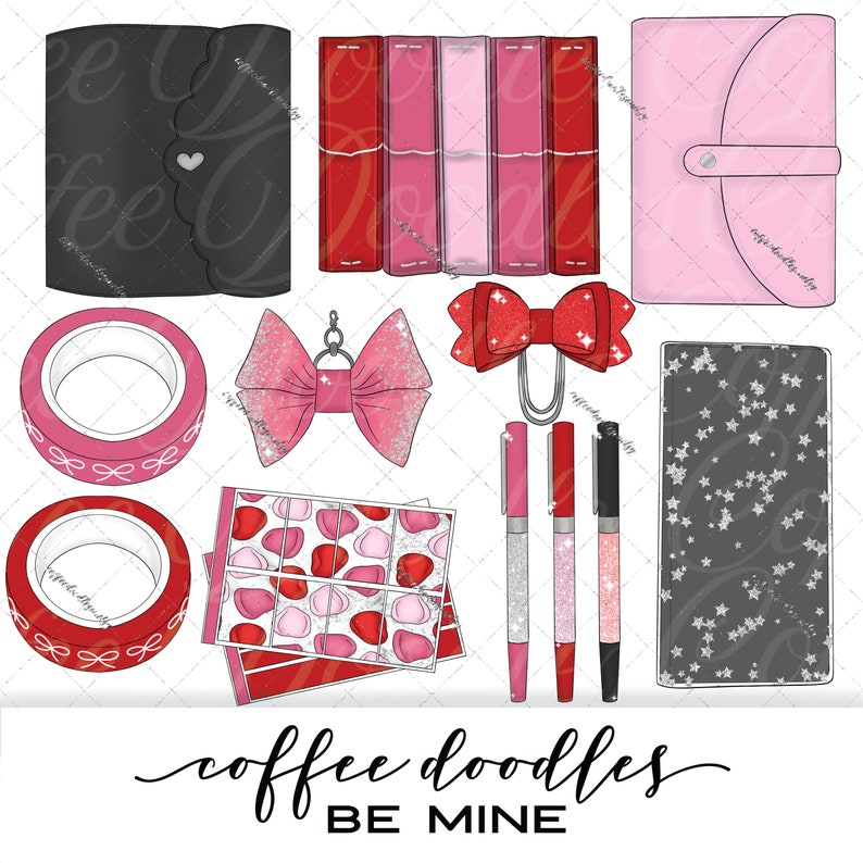 Be Mine Inspired Clipart Fashion Girl Clip Art Illustration Planner Stickers Digital Artwork Planner