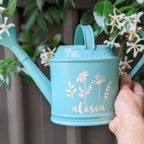 Arrosoir personnalisé cadeau de jardin plantes d'intérieur décor à la maison bleu sarcelle