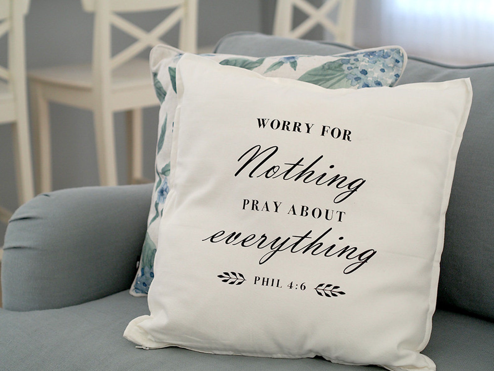 Cushion Cover Quotes Christian Gift Bible Verse Philipians 46 Etsy