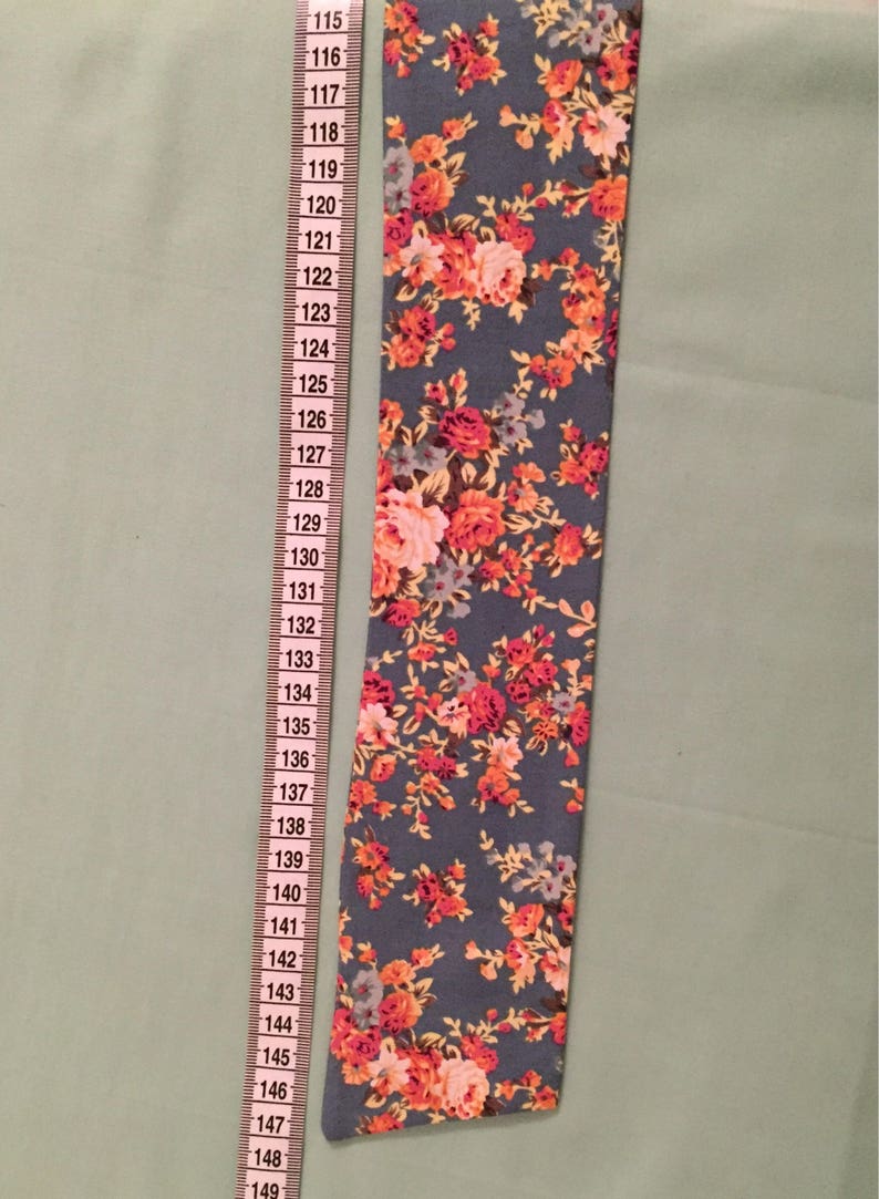 Teal Floral Cotton Adult Headband.