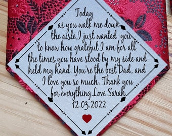 Personalised  Dad tie patch, Tie patch Father of the Bride ,Father of the Groom, Thank You Dad  Wedding Label