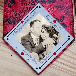 Personalized Custom Photo Dad Tie patch, Father of the Bride ,Father of the Groom, Thank You Dad Wedding Anniversary, Fathers Day Gift Label