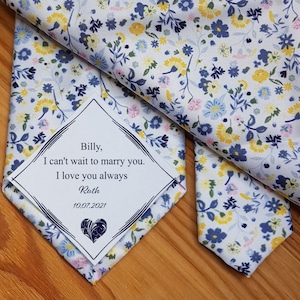 Personalised  Dad tie patch, Tie patch Father of the Bride ,Father of the Groom, Thank You Dad  Wedding Label