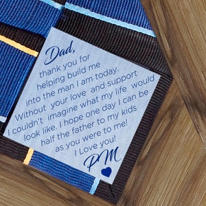 Personalized Custom Photo Dad Tie patch, Father of the Bride ,Father of the Groom, Thank You Dad Wedding Anniversary, Fathers Day Gift Label