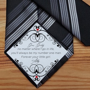 Personalised  Dad tie patch, Tie patch Father of the Bride ,Father of the Groom, Thank You Dad  Wedding Label