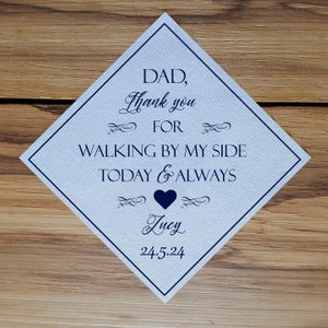 Personalised  Dad tie patch, Tie patch Father of the Bride ,Father of the Groom, Thank You Dad  Wedding Label