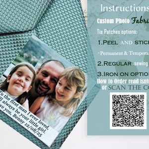 Dad Tie patch, Father  of bride,Picture Tie Patch, Father of the Groom, Suit Photo Patch, Peel and Stick Tie Patch, Wedding Tie