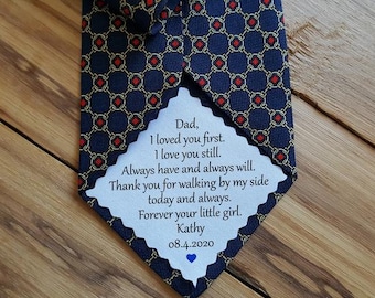 Personalised  Dad tie patch, Tie patch Father of the Bride ,Father of the Groom, Thank You Dad  Wedding Label