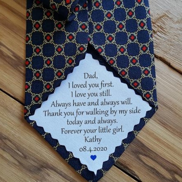 Personalised  Dad tie patch, Tie patch Father of the Bride ,Father of the Groom, Thank You Dad  Wedding Label
