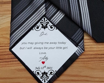 Personalised  Dad tie patch, Tie patch Father of the Bride ,Father of the Groom, Thank You Dad  Wedding Label