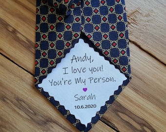 Personalised  Dad tie patch, Tie patch Father of the Bride ,Father of the Groom, Thank You Dad  Wedding Label