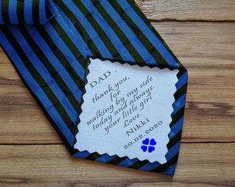 Personalised  Dad tie patch, Tie patch Father of the Bride ,Father of the Groom, Thank You Dad  Wedding Label