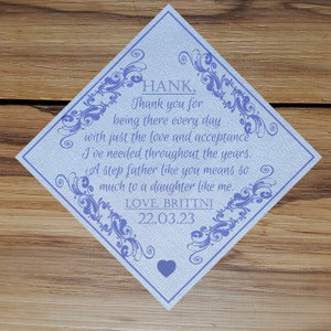 Personalised  Dad tie patch, Tie patch Father of the Bride ,Father of the Groom, Thank You Dad  Wedding Label