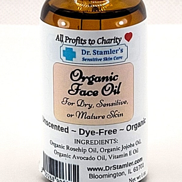 Face Oil for Sensitive Skin--Unscented Organic