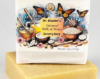 Oatmeal Milk Honey Soap for Sensitive Skin-100% Organic and Gluten Free