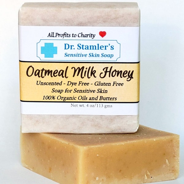 Oatmeal Milk Honey Soap for Sensitive Skin-100% Organic and Gluten Free