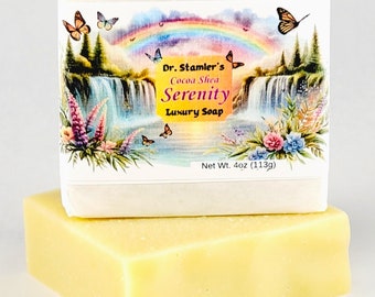 Cocoa Shea Serenity--Cocoa and Shea Butter Sensitive Skin Soap--100% Organic Oils and Butters, Unscented, Gentle, Hypoallergenic