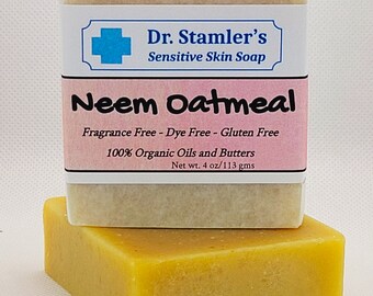 Neem Oatmeal Organic Soap Bar for Sensitive Skin