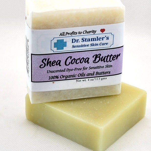 Shea Cocoa Butter Sensitive Skin Soap--100% Organic Oils and Butters