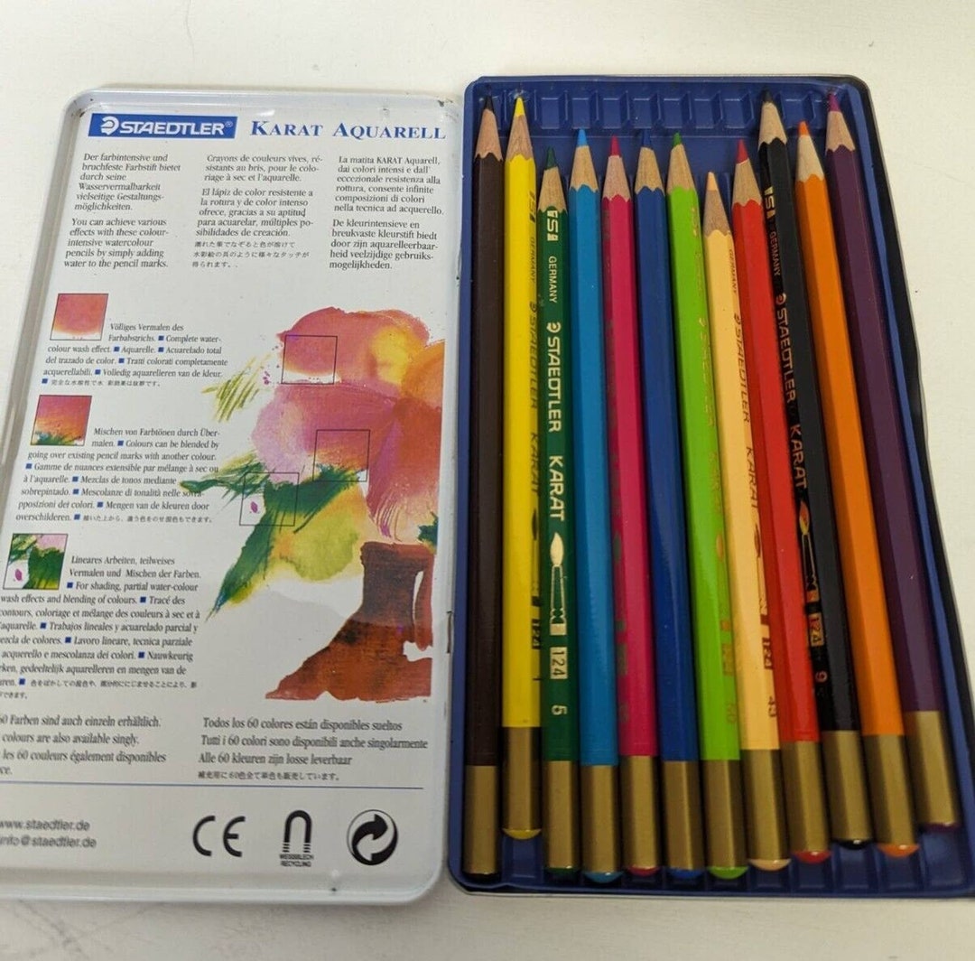 Staedtler Karat Aquarell Watercolor Pencils Tin 12 Germany Art Etsy