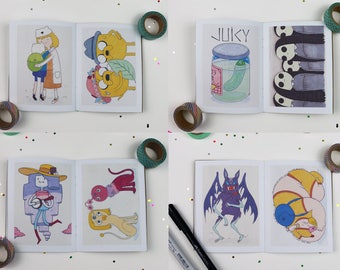 Adventure Time Art Zine. Original Illustrations Sketchbook Finn The Human Jake The Dog Marceline Prince Bubblegum Drawings