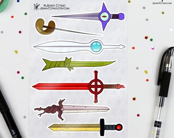 Adventure Time Finn Swords Inspired Sticker Sheet Illustration Planner Journal Cartoon Jake Demon Blood Weapon Golden Sword Knife Adventure Time Finn Swords Inspired Sticker Sheet Illustration Planner Journal Cartoon Jake Demon Blood Weapon Golden Sword Knife