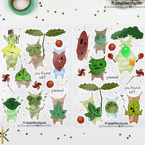 Korok Legend of Zelda Breath of the Wild Inspired Sticker Sheet. Illustration, Planner, Journal, LOZ, BOTW, RPG, Children of the Forest
