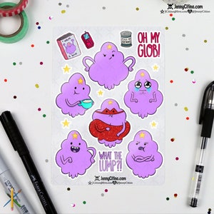 Lumpy Space Princess Inspired Sticker Sheet. Illustration, Planner, Journal, Adventure Time, Cartoon, LSP, Duchess Gummybuns, Candy Kingdom image 1