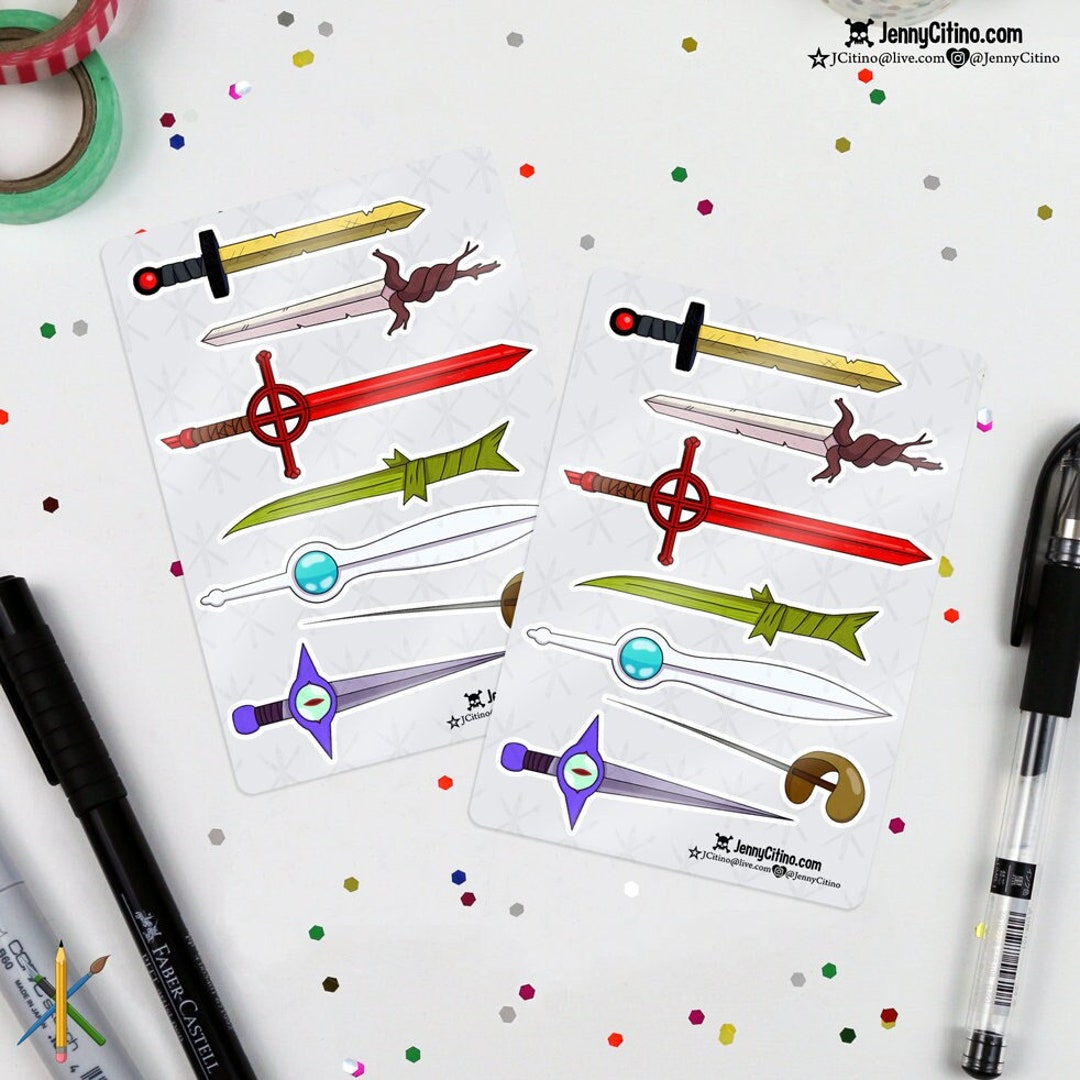 MINI SET Adventure Time Finn Swords Inspired Sticker Sheet ...