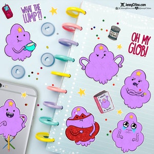 Lumpy Space Princess Inspired Sticker Sheet. Illustration, Planner, Journal, Adventure Time, Cartoon, LSP, Duchess Gummybuns, Candy Kingdom image 3