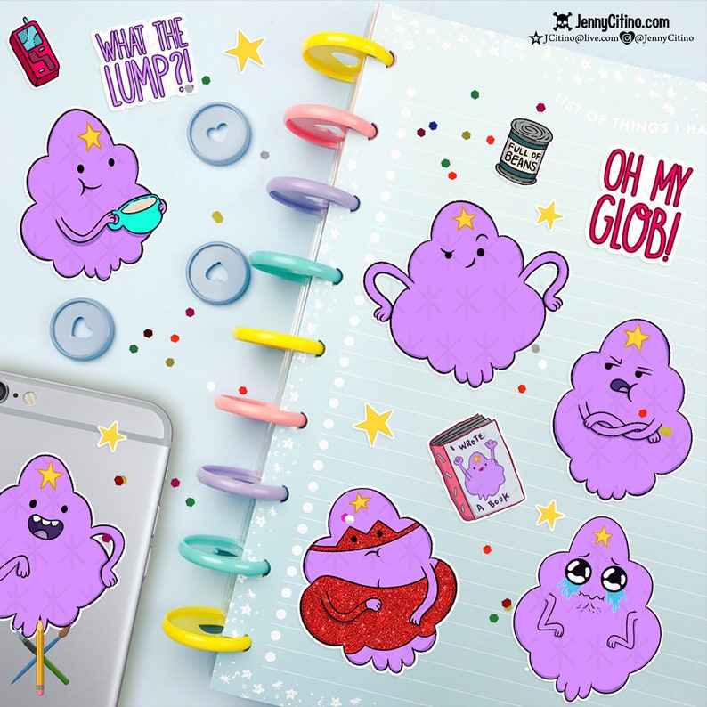 Lumpy Space Princess Inspired Sticker Sheet. Illustration, Planner, Journal, Adventure Time, Cartoon, LSP, Duchess Gummybuns, Candy Kingdom image 3