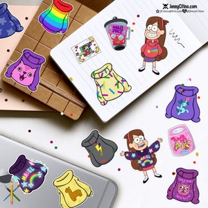 Gravity Falls Inspired Sticker Sheet Set 3. Illustration, Planner, Journal, Dipper Mabel Pines, Grunkle Stan, MysteryShack, Bill Cipher image 4