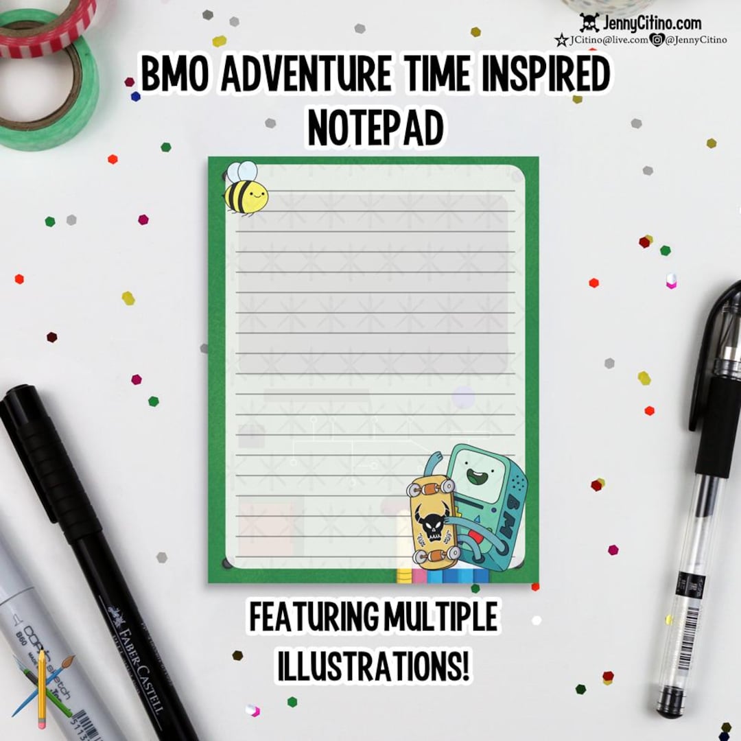 BMO Inspired Notepad. Illustration, Memopad, Planner, Journal ...