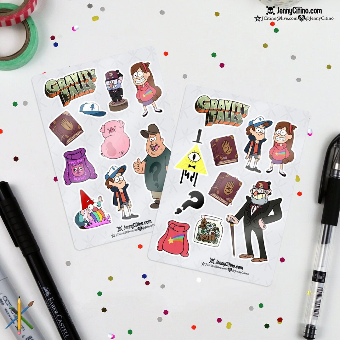 MINI SET Gravity Falls Inspired Sticker Sheet 1. Illustration, Planner ...