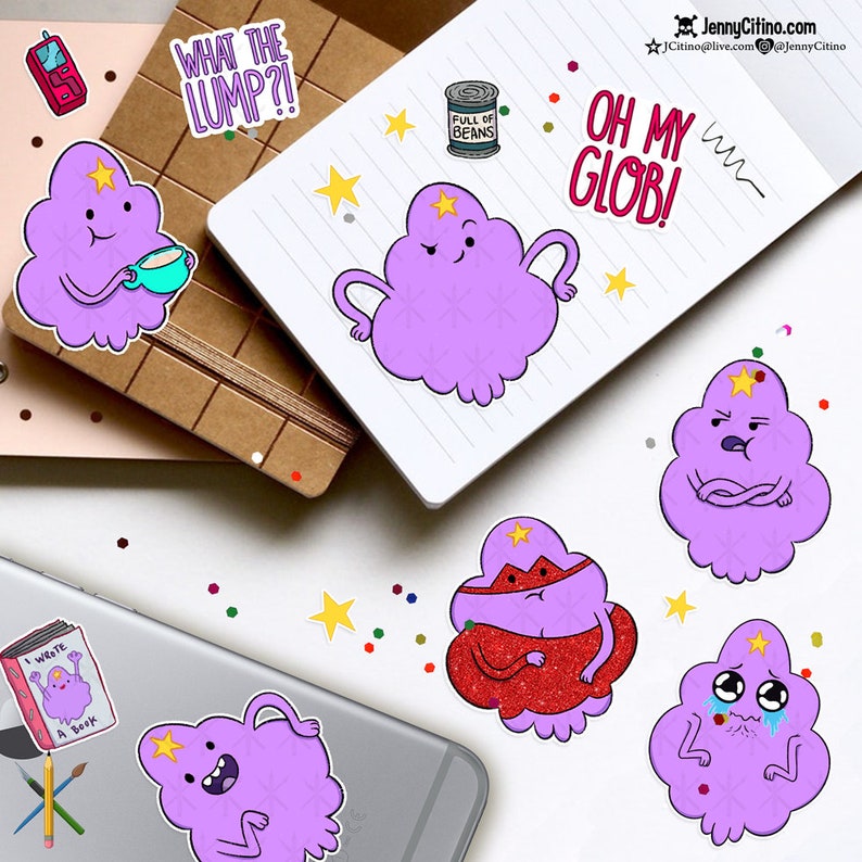 Lumpy Space Princess Inspired Sticker Sheet. Illustration, Planner, Journal, Adventure Time, Cartoon, LSP, Duchess Gummybuns, Candy Kingdom image 2