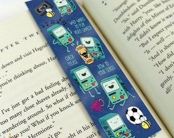 BMO Inspired Bookmark. Illustration, Planner, Journal, Adventure Time, Cartoon, Candy Kingdom, Finn, Jake, Video Game Console, Mini PC