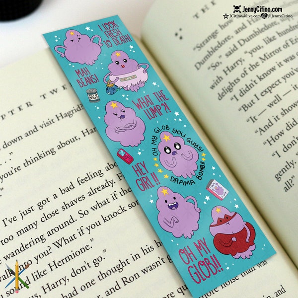 Lumpy Space Princess Inspired Bookmark. Illustration, Planner, Journal, Adventure Time, Cartoon, LSP, Duchess Gummybuns, Candy Kingdom