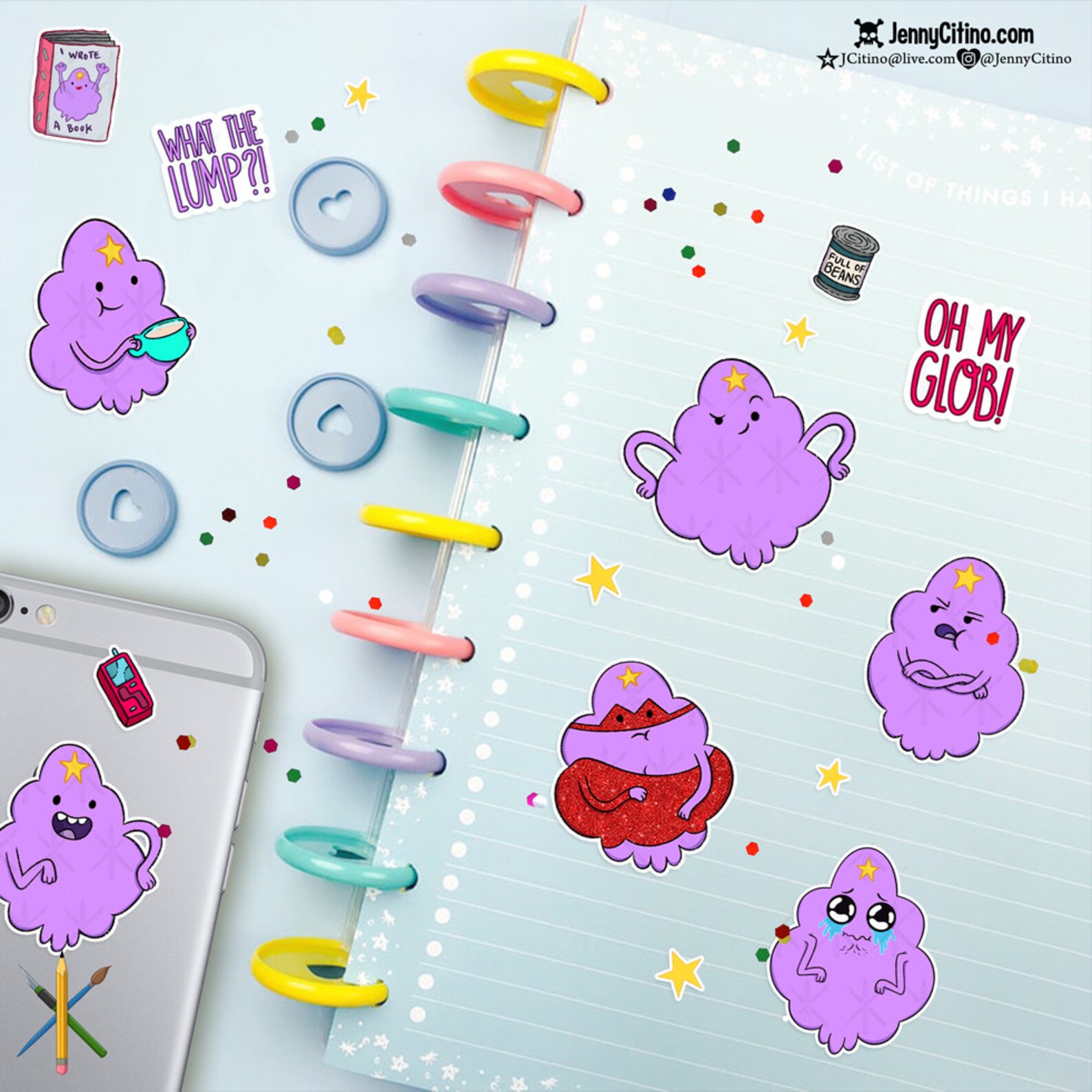 MINI SET Lumpy Space Princess Inspired Sticker Sheet. Illustration ...