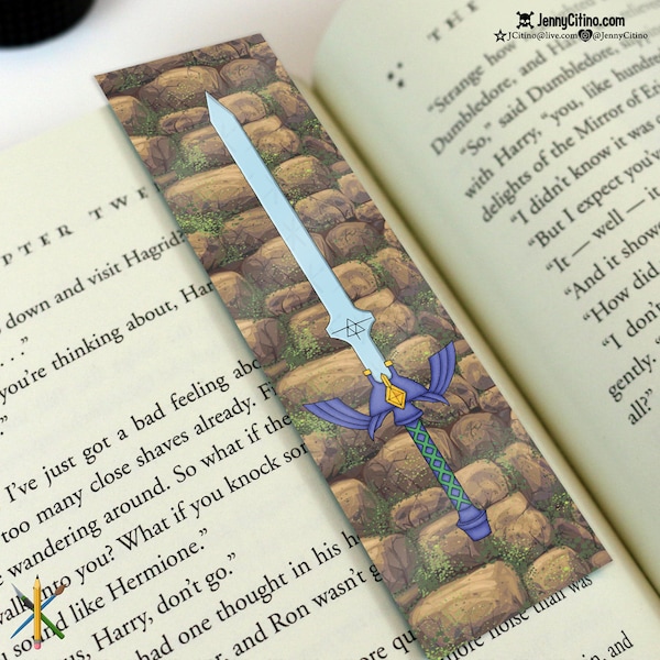 Legend of Zelda Master Sword Breath of the Wild Tears of the Kingdom Bookmark. Illustration, Journal, LOZ, BOTW, TOTK, Link